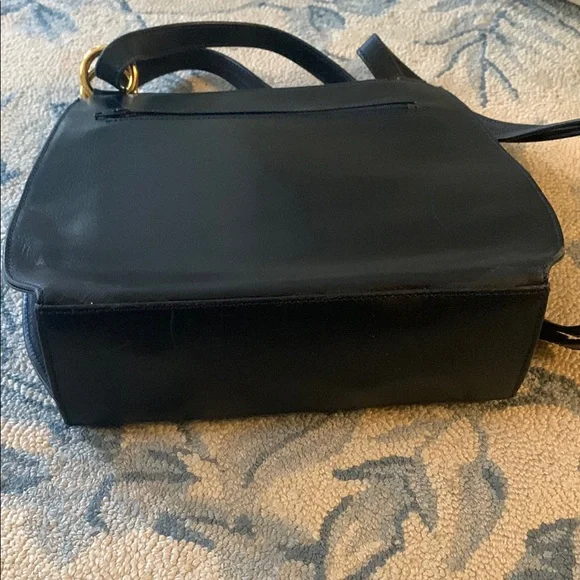 Vintage Pourchet Paris Navy Bag with Structured Design Made in France ๐ซ๐ท - Picture 13 of 15